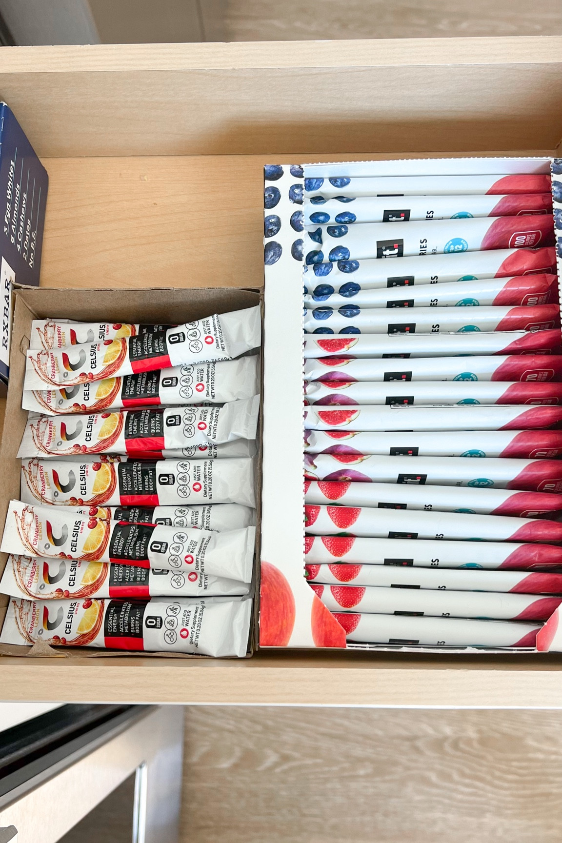 Our snack drawer essentials- celsius & that’s it bars

#LTKhome #LTKtravel #LTKfit