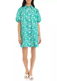 Crown & Ivy™ Women's Puff Sleeve Swing Button Front Dress | Belk