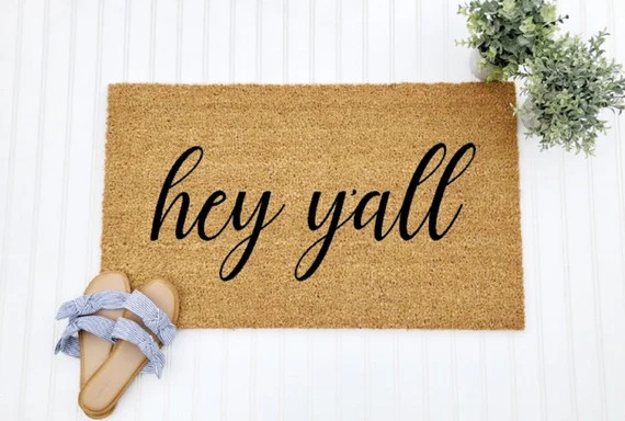 Hey Y'all Doormat | Welcome Y'all Doormat | Closing Gift | Farmhouse Doormat | Southern Door Mat ... | Etsy (US)