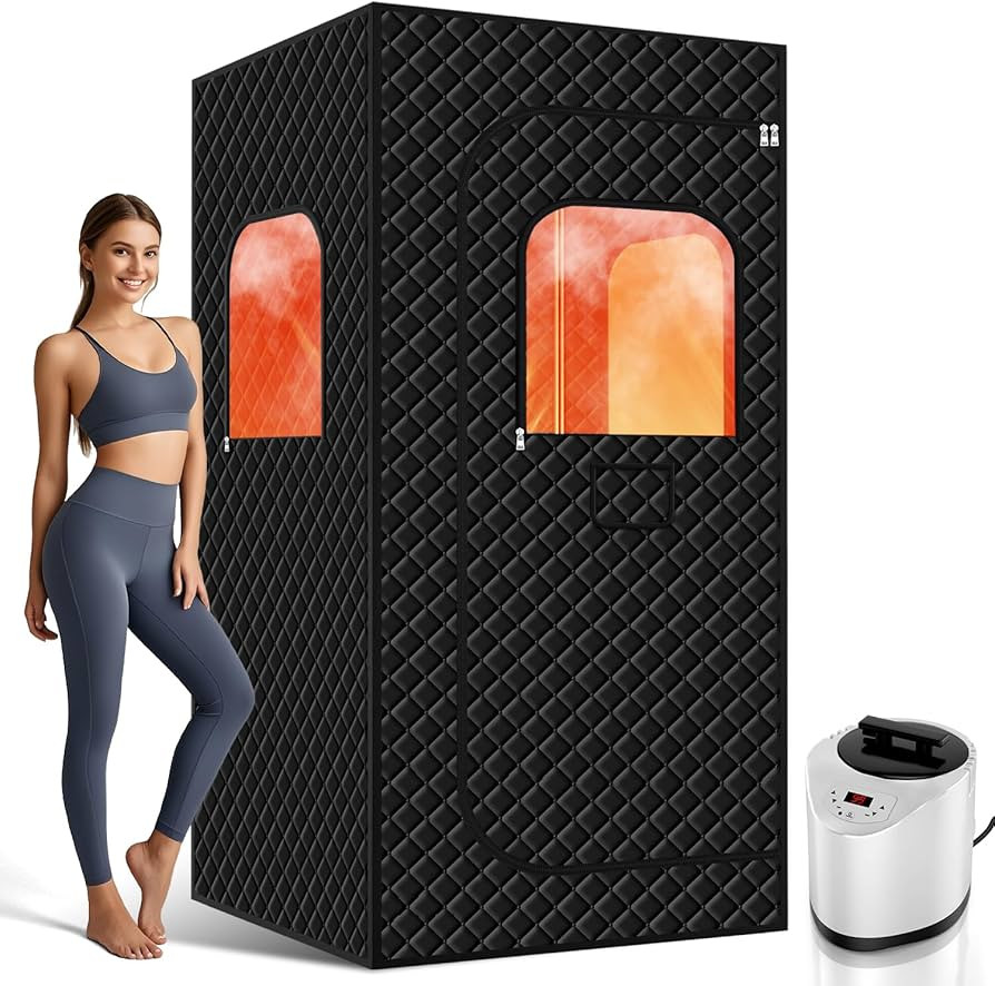 Sauna Box, Portable Sauna for Home, Full Size Steam Sauna Tent with 3L 1200W Large Capacity Steam... | Amazon (US)