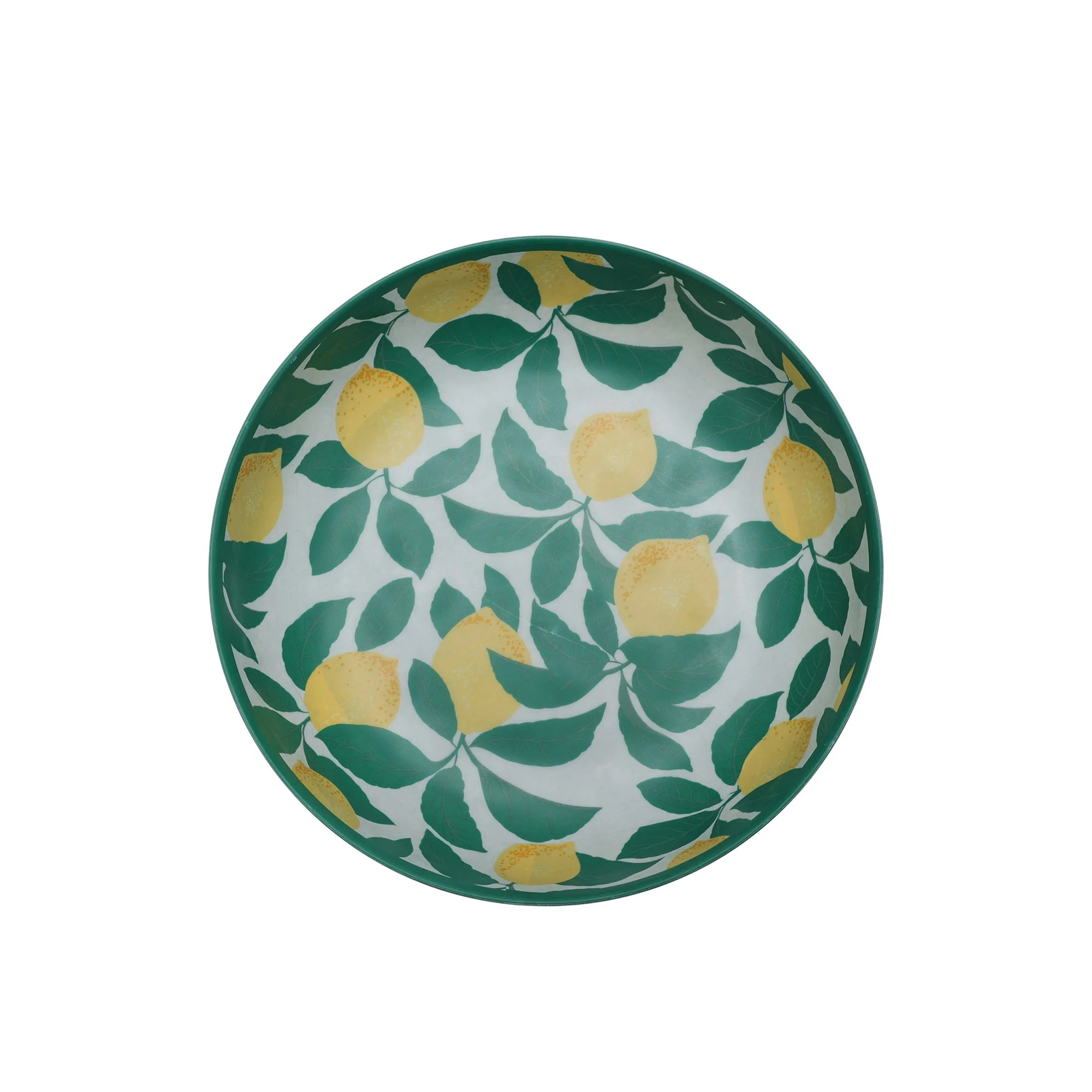 Mainstays by Becky G. & Alejandra Bamboo Melamine Dinner Bowl, Lemon & Green | Walmart (US)