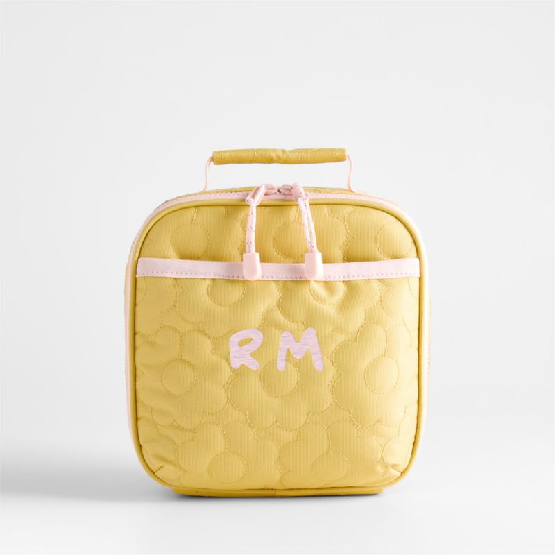 Dreamer Quilted Yellow Flower Standard Soft Insulated Kids Lunch Box + Reviews | Crate & Kids | Crate & Barrel