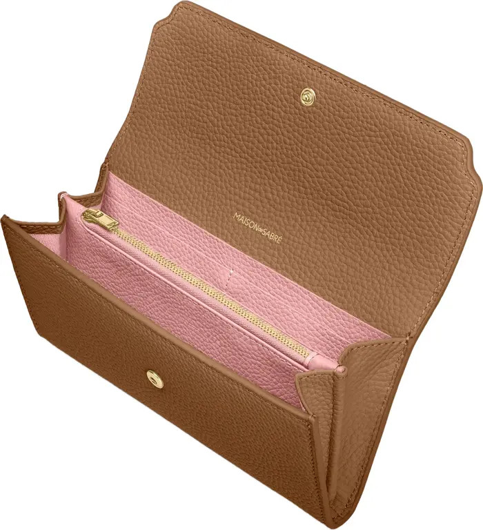 MAISON de SABRÉ Long Leather Flap Wallet | Nordstrom | Nordstrom