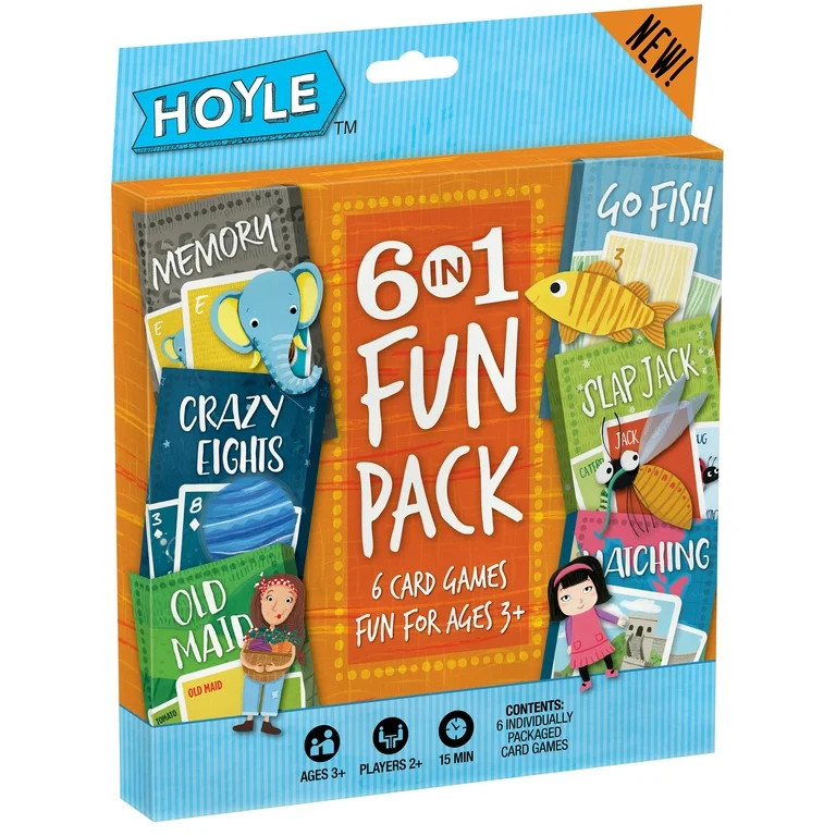 Hoyle 6 In 1 Fun Pack Kids Card Games - Memory, Go Fish, Crazy Eights,  Matching, Old Maid, Slap ... | Walmart (US)