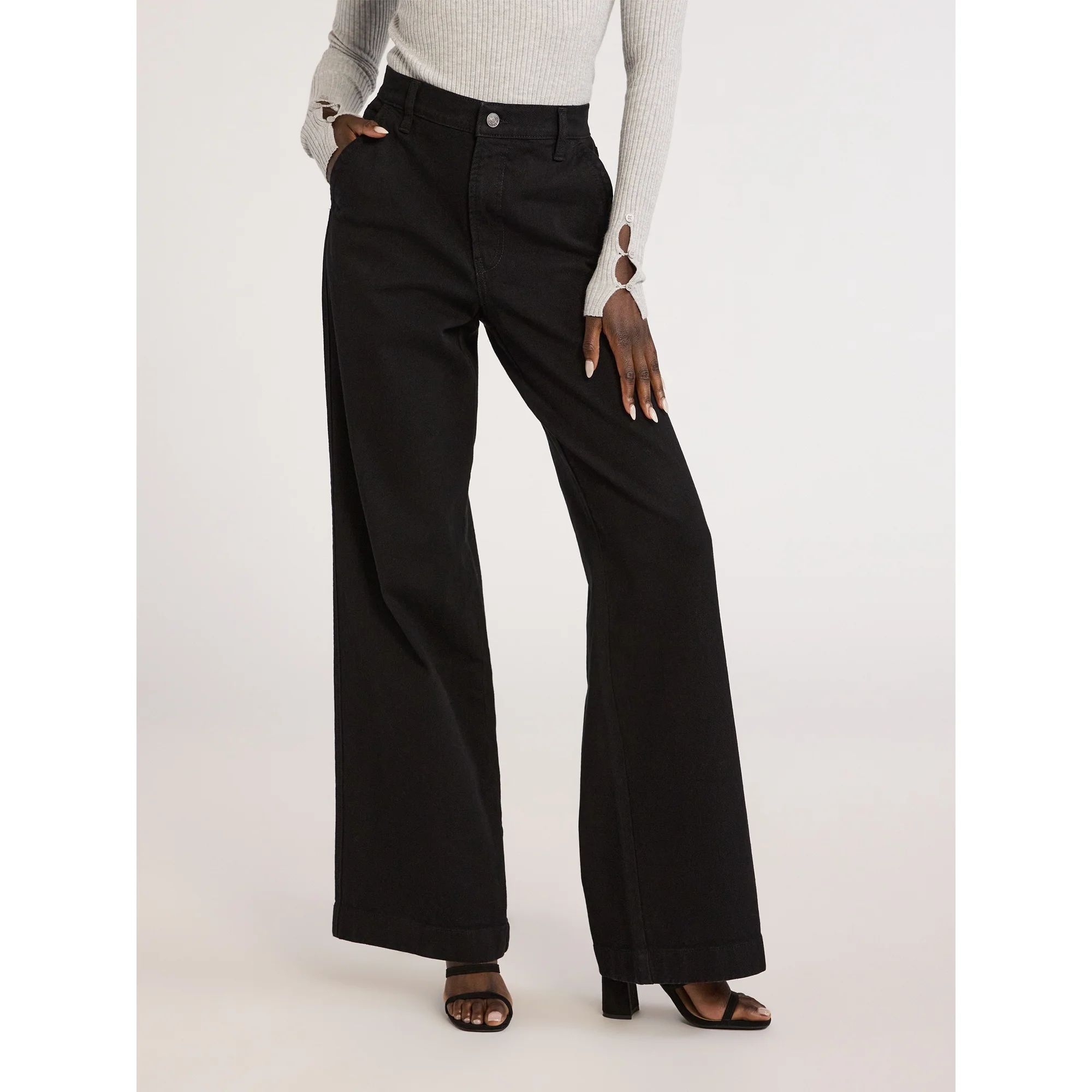 Scoop Women's Mid Rise Wide Leg Jeans, Sizes 0-20 | Walmart (US)