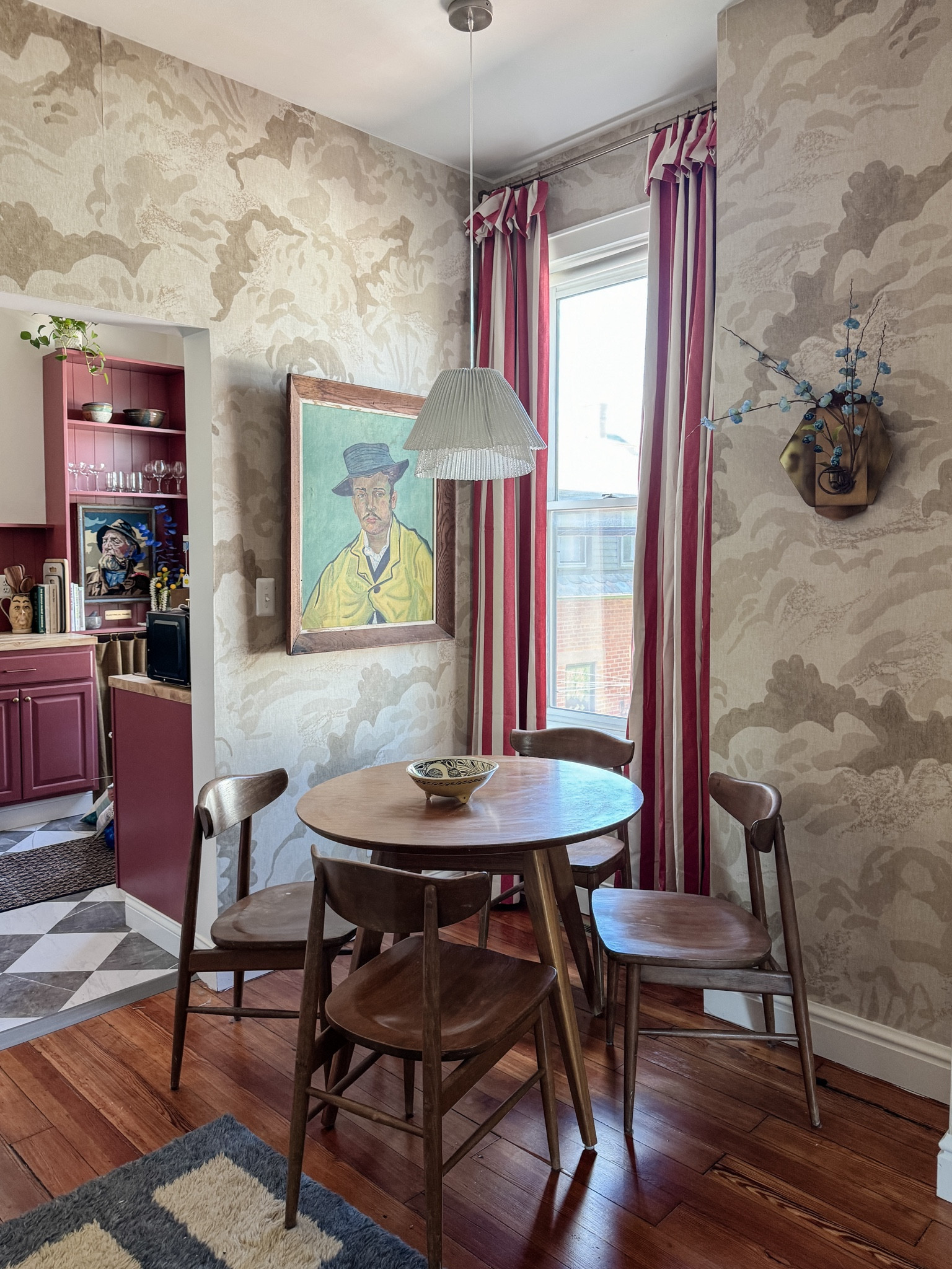 Striped curtain dining room, vintage dining room, jewel toned eating nook, breakfast table 

#LTKHome
