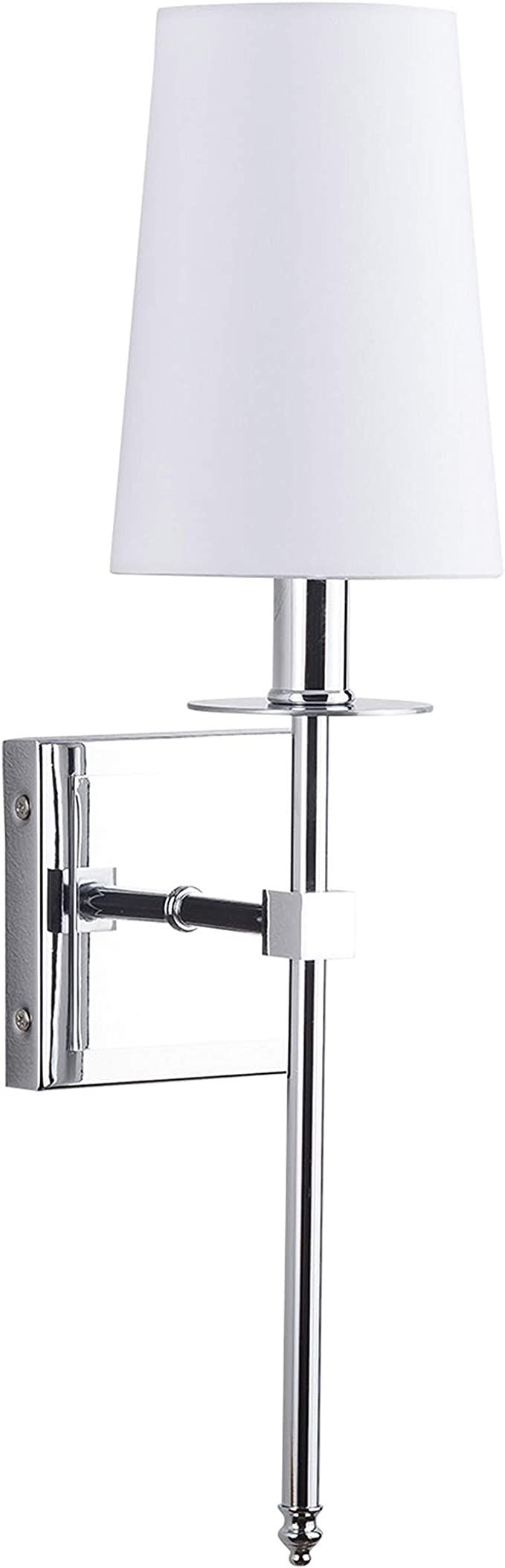 Linea di Liara Torcia Polished Chrome Wall Sconces with Shade Wallchiere Wall Lamp for Bedroom Ha... | Amazon (US)