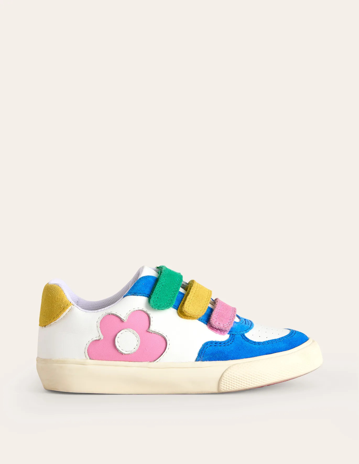 Leather Low Tops - Colour Block Flower | Boden US | Boden (US)
