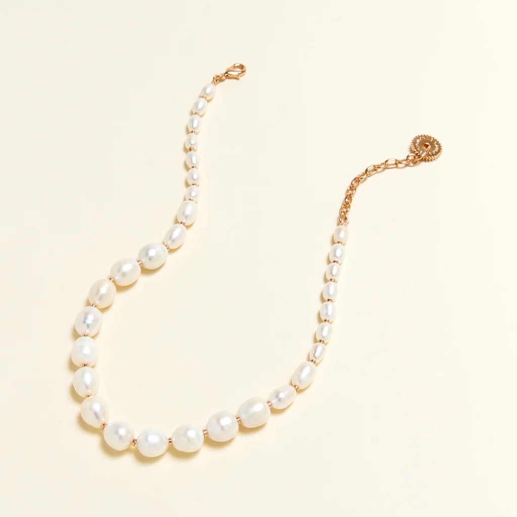 Maj Pearl Necklace Pink White | Mignonne Gavigan