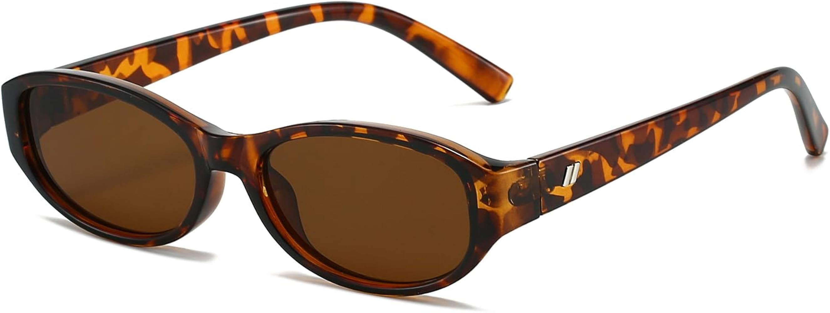 LJCZKA Retro Oval Sunglasses for Women Men Trendy Small Oval Sunglasses Vintage 90s Narrow Cat Ey... | Amazon (UK)