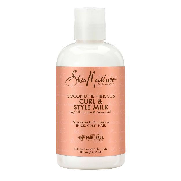 SheaMoisture Curl and Style Milk for Thick Curly Hair Coconut and Hibiscus - 8 fl oz | Target