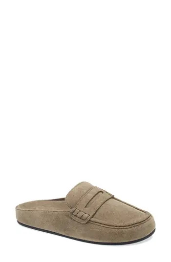 Jeffrey Campbell Miles Loafer Mule in Light Khaki Suede at Nordstrom Rack, Size 5 | Nordstrom Rack