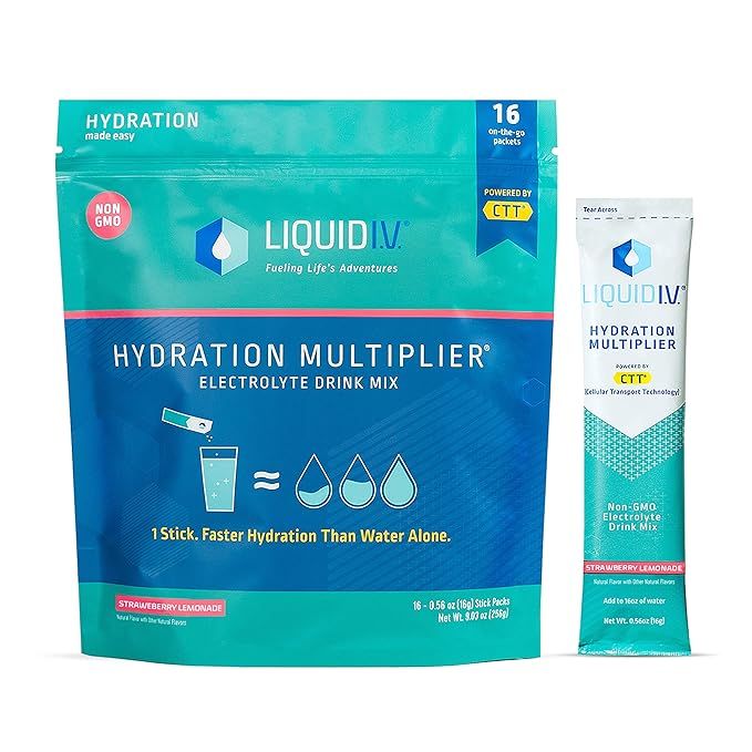 Liquid I.V. Hydration Multiplier - Strawberry Lemonade - Hydration Powder Packets | Electrolyte D... | Amazon (US)