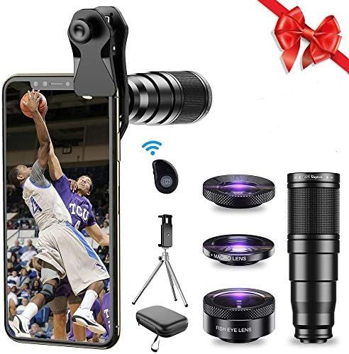 MIAO LAB Phone Lens Kits-22x Telephoto Lens/205°Fisheye Lens/120°Wide Angle Lens&20x Macro Lens... | Amazon (US)