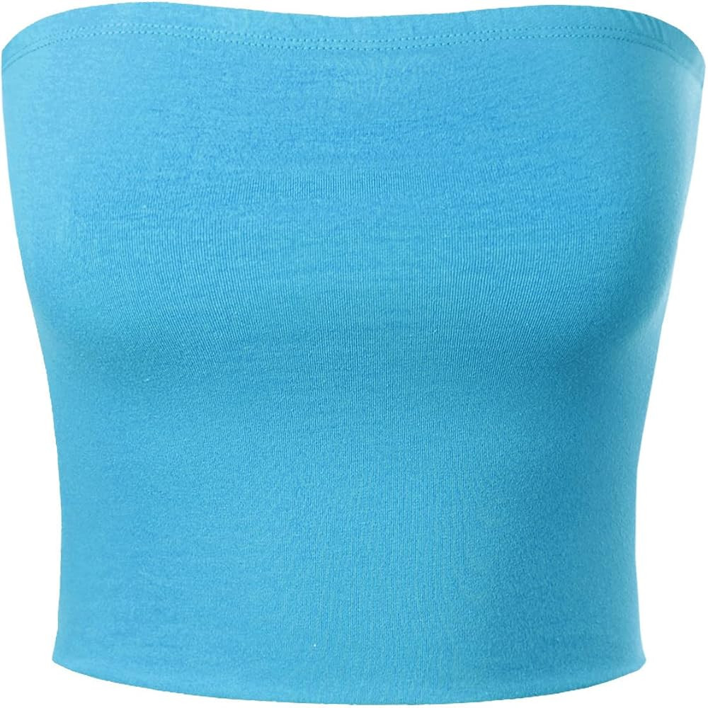MixMatchy Women's Strapless Tube Tops Basic Bandeau Crop Sleeveless Backless Casual Sexy Going Ou... | Amazon (US)