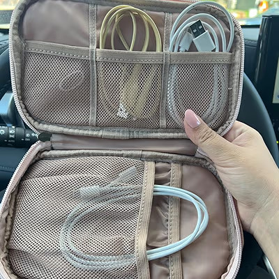 NISHEL Travel Cord Organizer Case, Double Layers Tech Electronic Bag, Essentials for Charger, Cab... | Amazon (US)