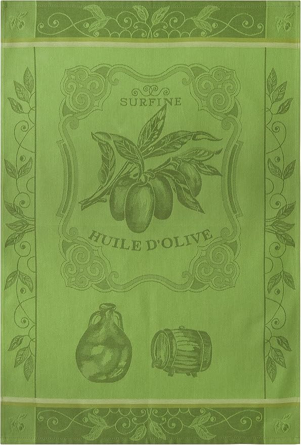 French Cotton Jacquard Towel (Huile Surfine Verte) | Amazon (US)