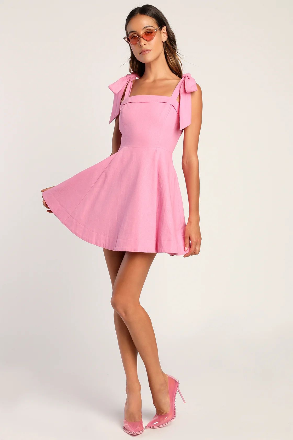 Flirtatious Looks Pink Tie-Strap A-Line Mini Dress With Pockets | Lulus (US)