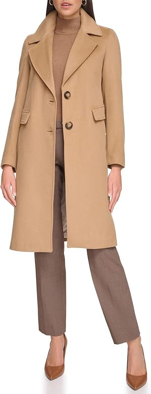 Calvin Klein Women's Full-Length Buttoned Wool Coat (Petite, Standard, Plus) | Amazon (US)
