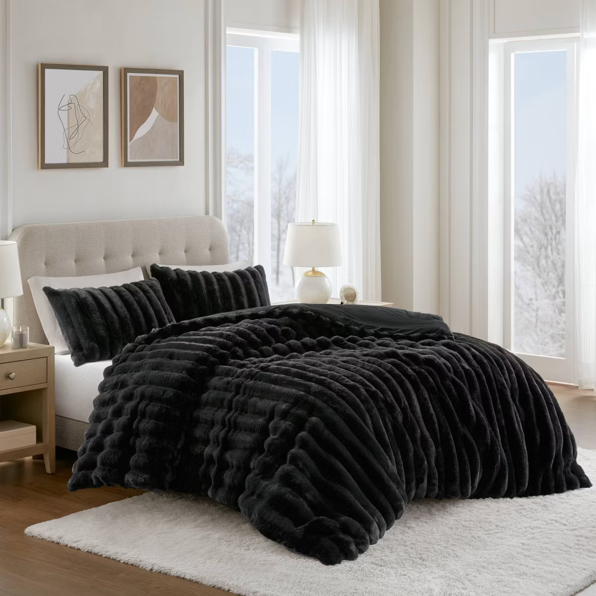 Madison Park 3pc Dahlia Faux Fur Comforter Set | Target