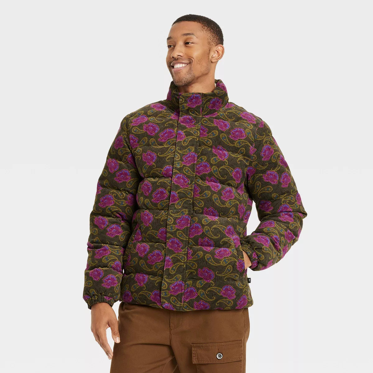 Houston White Adult Floral Print Puffer Jacket - Brown | Target