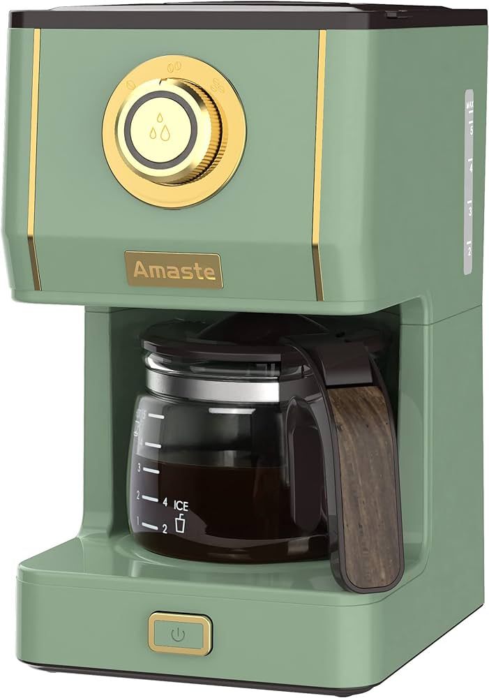 Amaste Drip Coffee Machine with 25 Oz Glass Pot, Retro Style Maker with Reusable Coffee Filter & ... | Amazon (US)