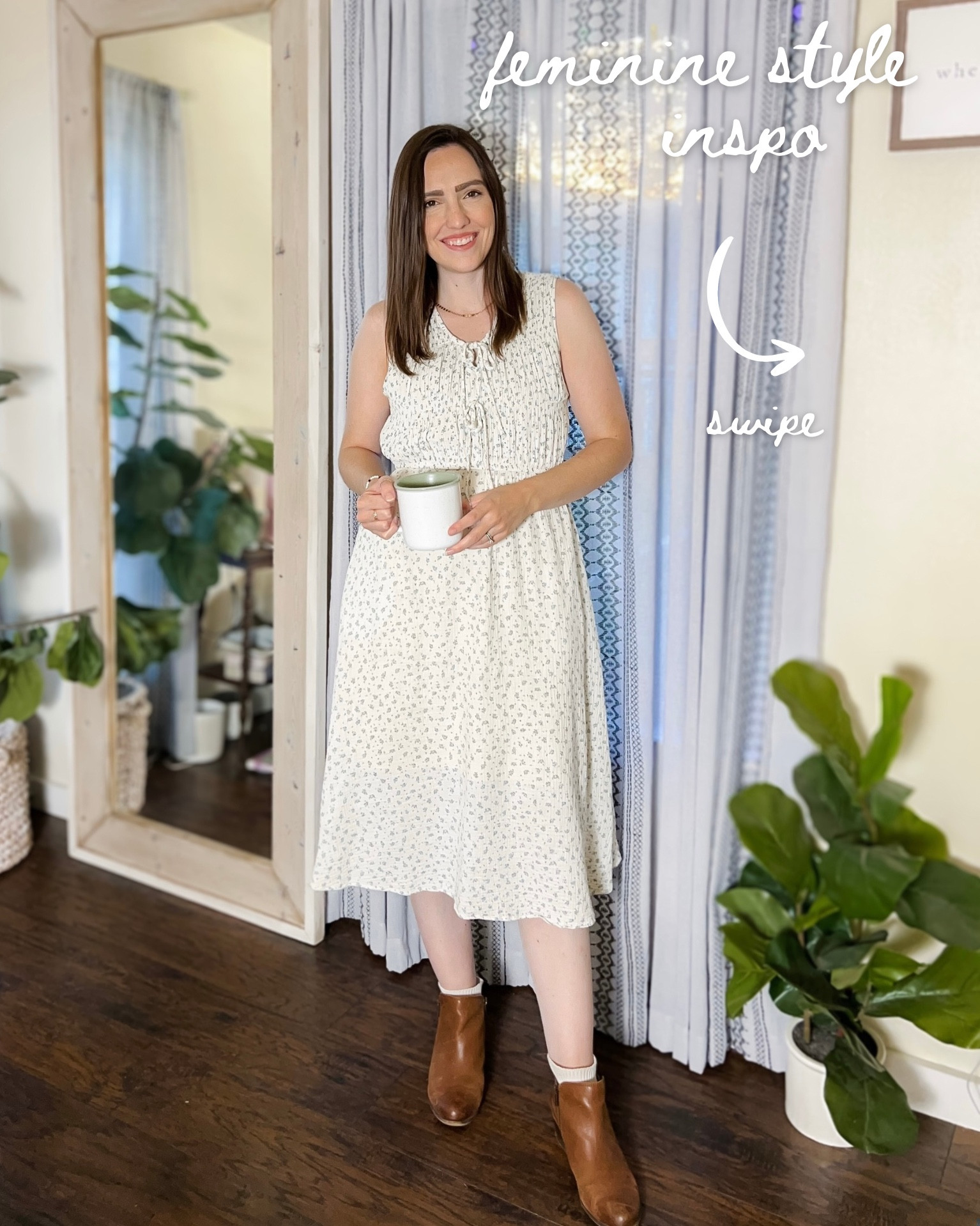 Feminine style inspiration - blue floral dress - midi dress - maxi dress - brown booties 

#LTKSeasonal #LTKootd #LTKFindsUnder100