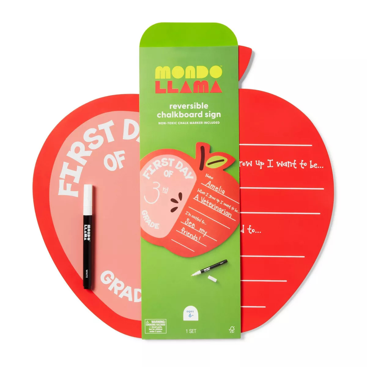 Apple First Day of School Chalk Marker Sign - Mondo Llama™ | Target