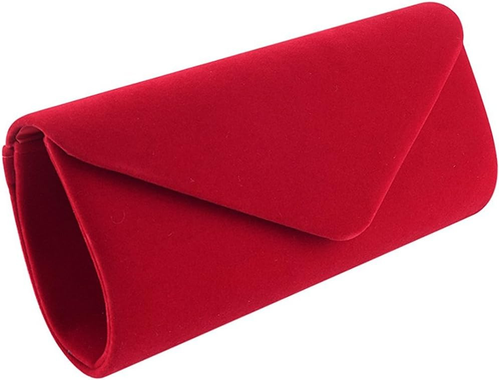 Women Evening Bag Clutch Purse, Handbag With Detachable Chain Strap for Wedding Cocktail Party Velvet Solid Color | Amazon (US)