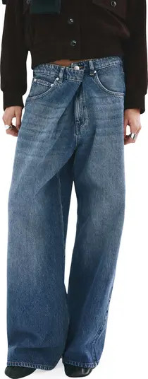 MANGO Foldover Mid Rise Balloon Jeans | Nordstrom | Nordstrom