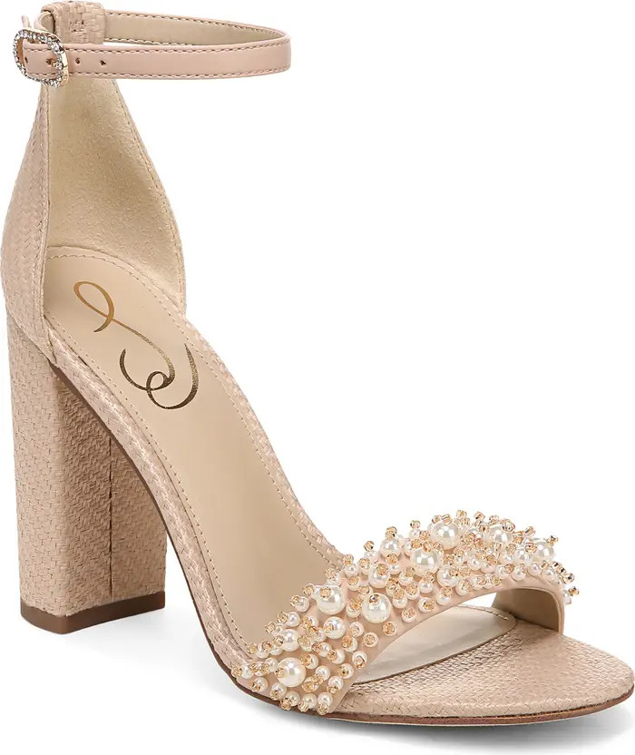 Sam Edelman Yaro Perla Beaded Block Heel Sandal (Women) | Nordstromrack | Nordstrom Rack