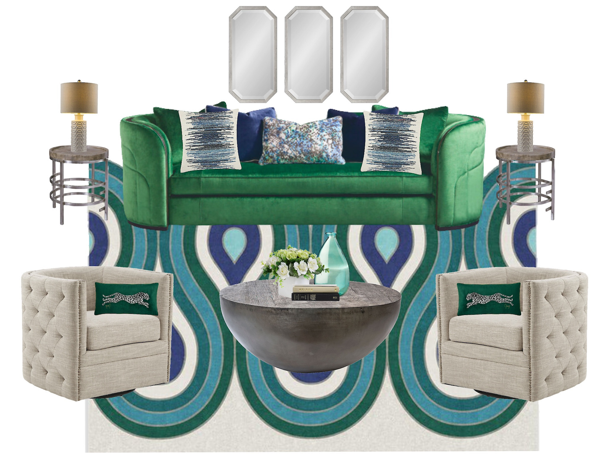 Groovy Lair - This living room design is for the professional that wants to wow guests with bold colors but still have a cozy lair to wind down in after a long day. 

#LTKSeasonal #LTKfamily #LTKhome