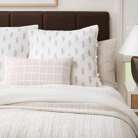 Oblong Woven Grid Decorative Throw Pillow Light Beige - Threshold™ designed with Studio McGee | Target