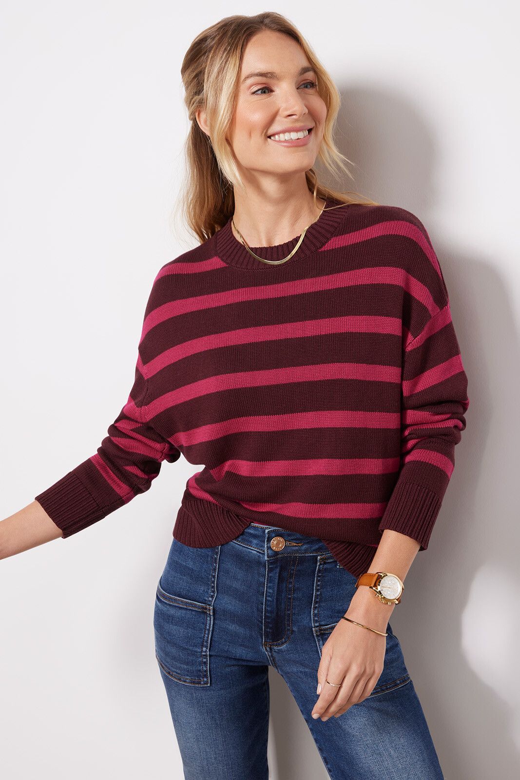 Delaney Stripe Pullover | EVEREVE