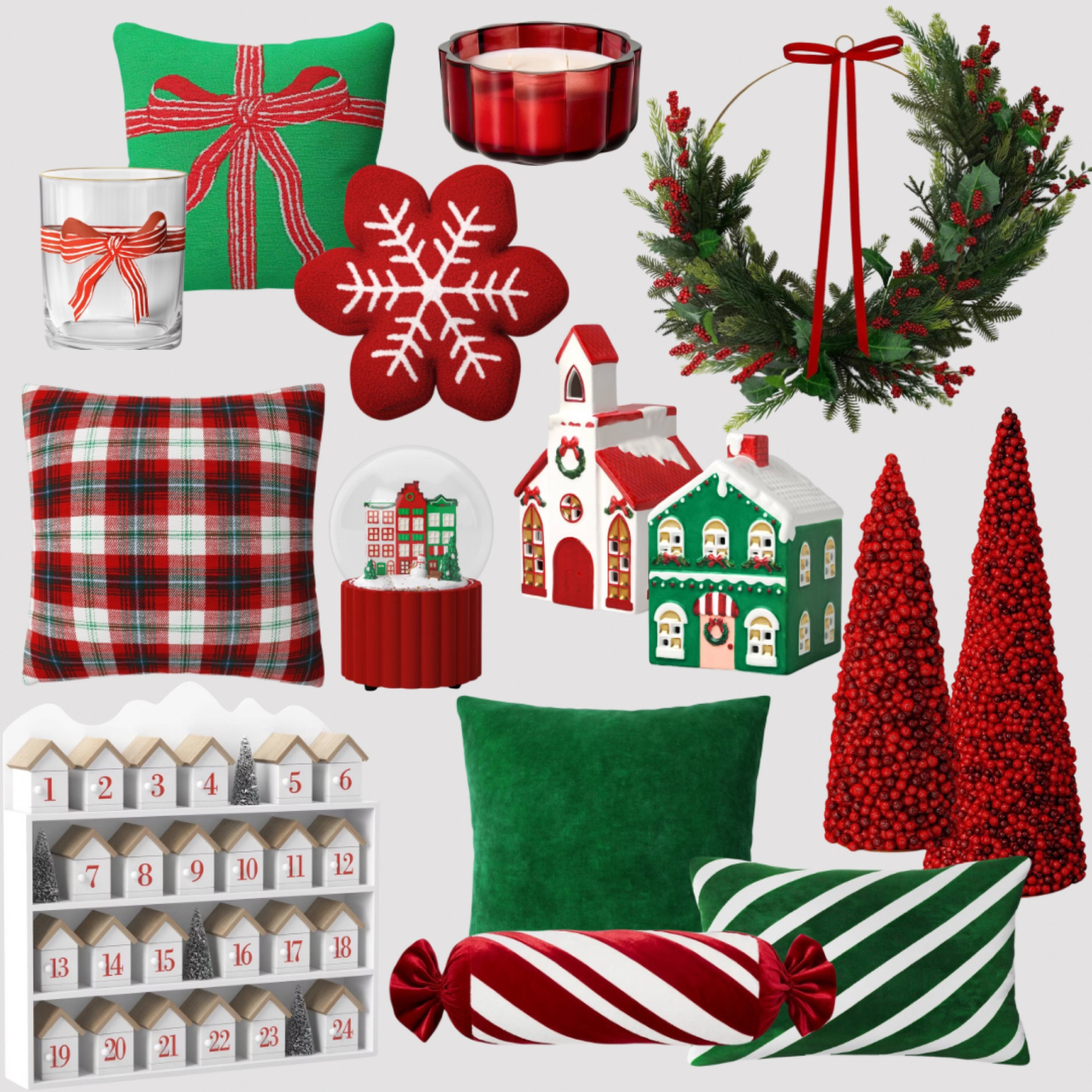 Traditional Christmas! Red, White & Green. Christmas Decor, Holiday Decor, Christmas Decorations. Countdown, Advent calendar, throw pillows, Christmas Wreath, bows, candle
#Christmasdecor #Christmasdecorations #holidaydecor #decorations #homedecor

#LTKHoliday #LTKSeasonal #LTKHome