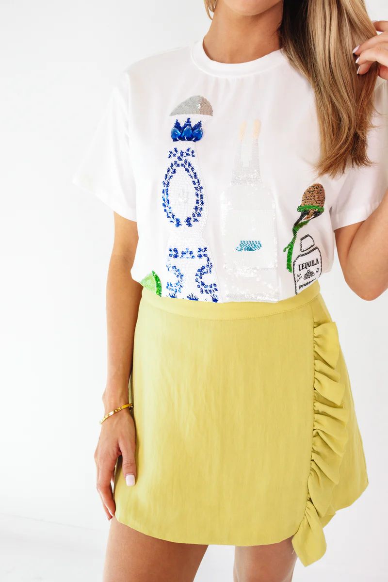 Queen Of Sparkles Tequila Tee - White | The Impeccable Pig