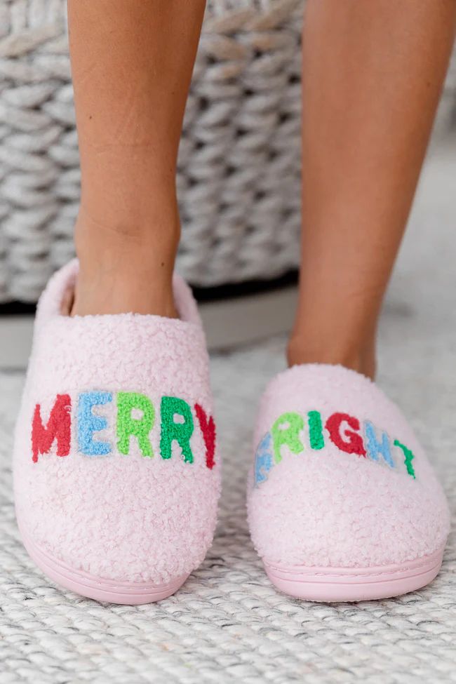 Merry and Bright Slippers | Pink Lily