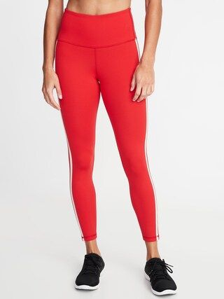 High-Rise Elevate Side-Stripe 7/8-Length Compression Leggings for Women | Old Navy US