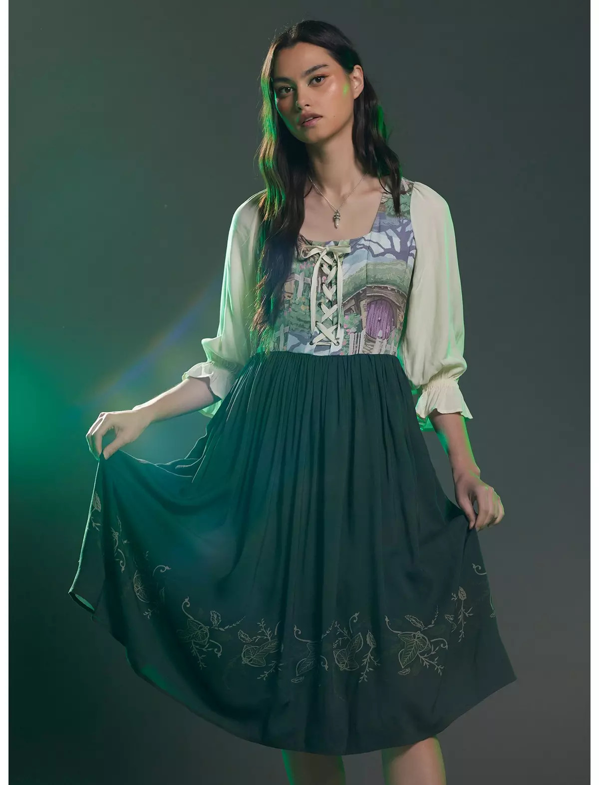 The Lord Of The Rings The Shire Hobbit Lace-Up Dress | Hot Topic