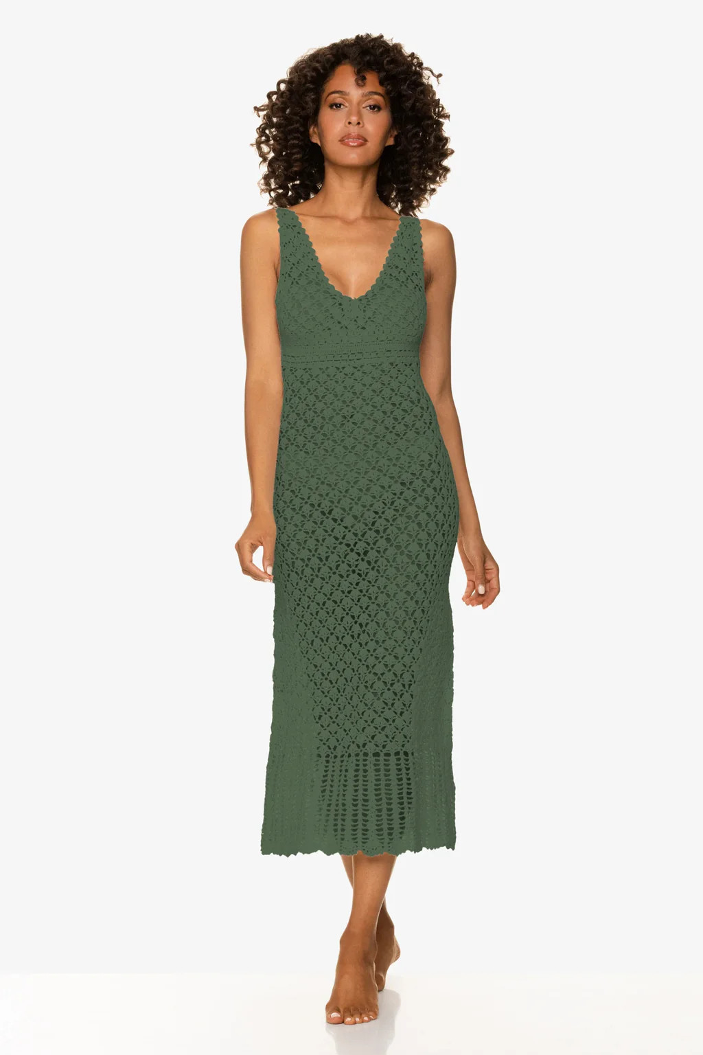 Claudia Crochet Midi Dress  |   Fatigue | Helen Jon