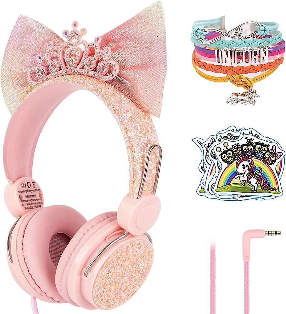 charlxee ???? ??? Kids Princess Headphones with Mic for Travel/Car/Plane,Add... | Amazon (US)