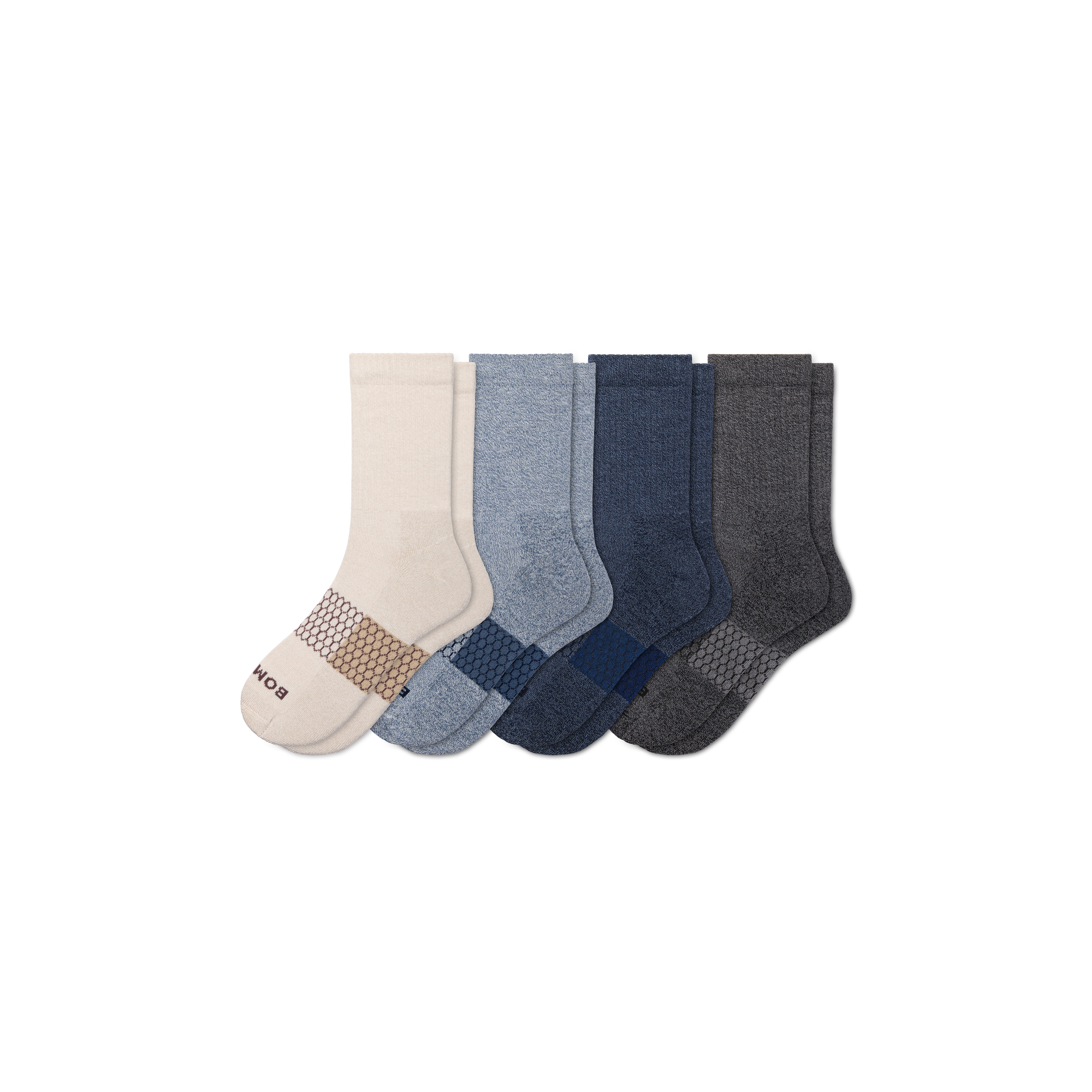 Men's Marl Half Calf Sock 4-Pack - Slate Sand Mix - Extra Large - Cotton Blend - Bombas | Bombas