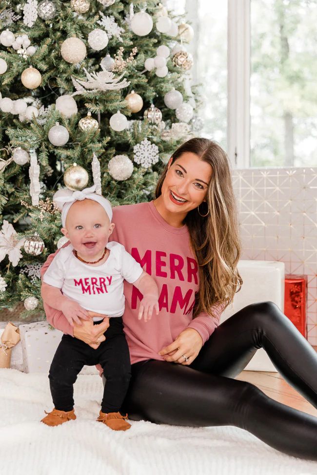 Merry Mini White Graphic Onesie | The Pink Lily Boutique