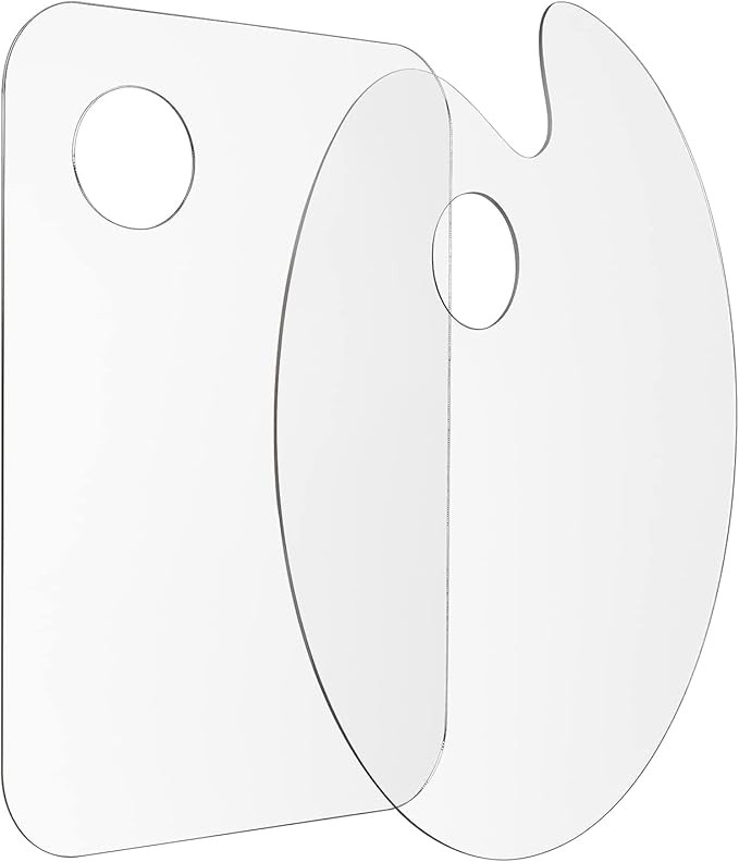 Tamaki 2 Pack 11.8 x 7.9 Inch Acrylic Paint Palette with Thumb Hole Clear Paint Pallet, Easy Clea... | Amazon (US)