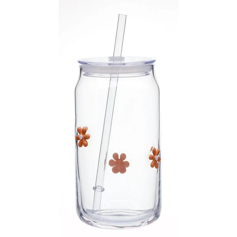 Mainstays Flower Charms Can Glass Sipper | Walmart (US)