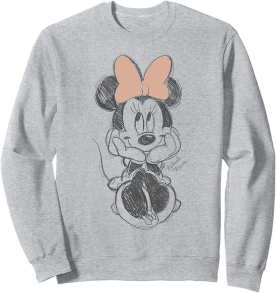Disney Minnie Mouse Classic Sketch Cute Vintage Portrait Sweatshirt | Amazon (US)