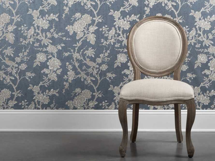 Linen Rose Wallpaper in Blue | Arhaus
