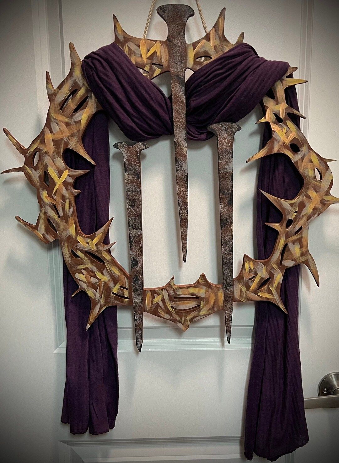 Easter Door Hanger, Biblical Door Hanger, Crown of Thorns Home Decor, Faith Wreath, Lent Wall Art... | Etsy (US)