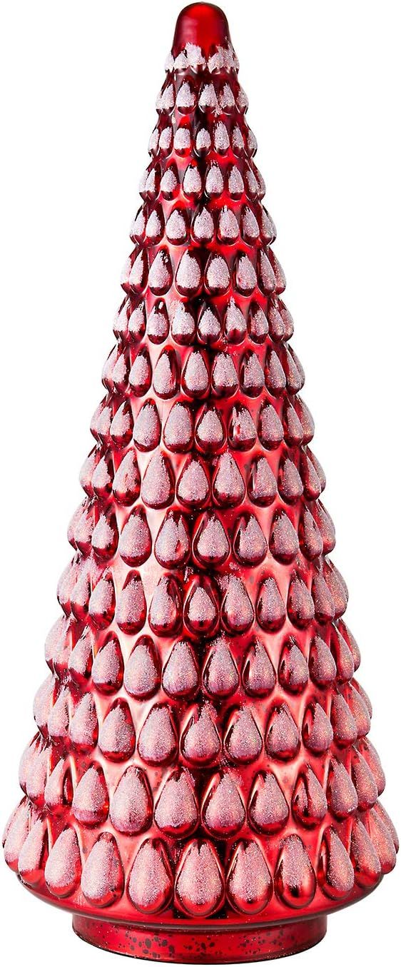 Diamond Star Mercury Glass Christmas Tree Christmas Decoration for Window Tabletop Mantel ( Red w... | Amazon (US)