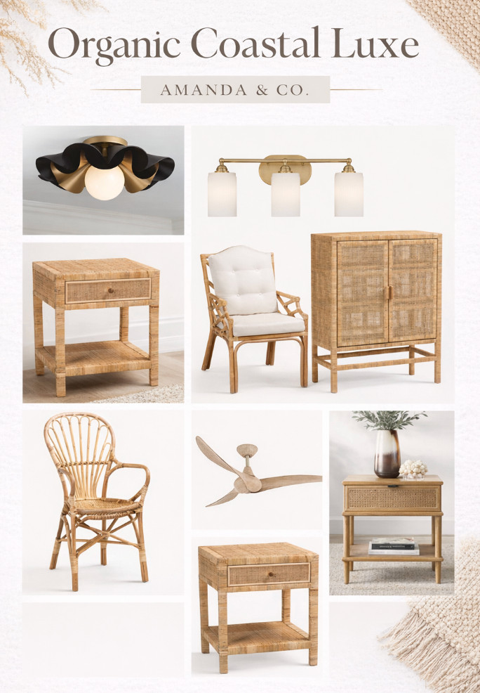 Woven wood, soft upholstery, and warm brass lighting instantly make a room feel elevated without trying too hard

This exact mix is what designers use to create that calm, coastal luxury look that feels both relaxed and expensive

If your room feels off, start here and build around these pieces

Everything is linked in my LTK

#ltkhome #coastaldecor #amandaandcodesign 

 #LTKdayinmylife #LTKOver40 #LTKHome